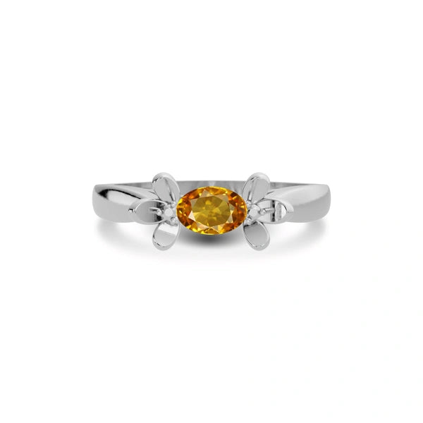 Yellow Sapphire Sterling Silver Ring R12