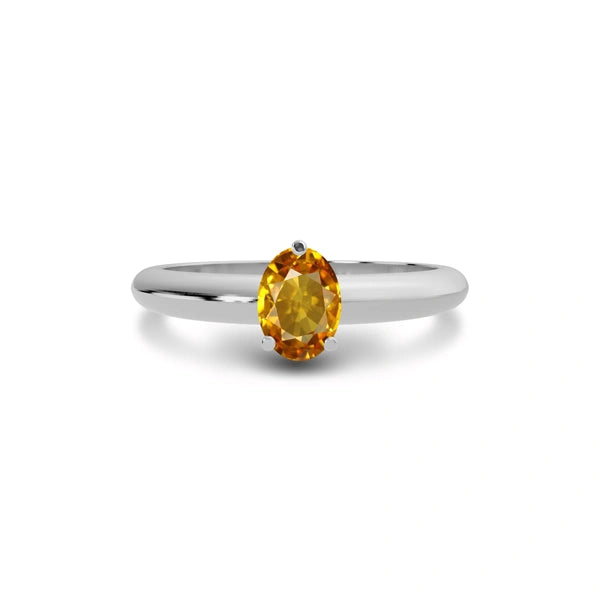 Yellow Sapphire Sterling Silver Ring R13