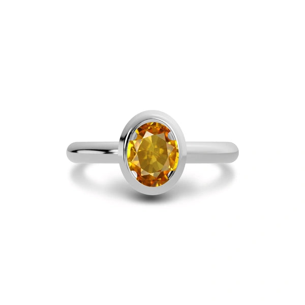 Yellow Sapphire Sterling Silver Ring R14