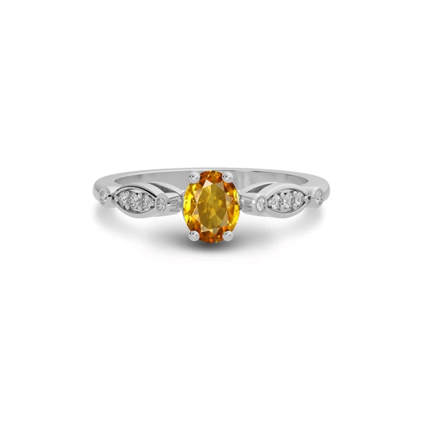 Yellow Sapphire Sterling Silver Ring R15