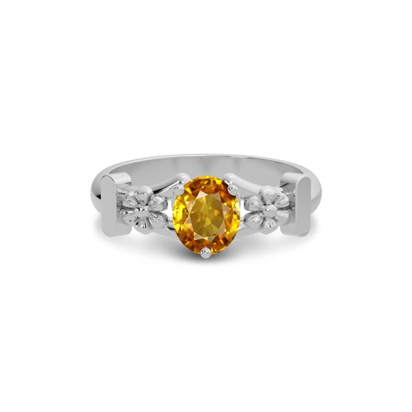 Yellow Sapphire Sterling Silver Ring R18