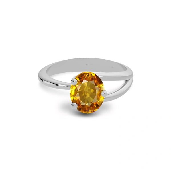 Yellow Sapphire Sterling Silver Ring R19
