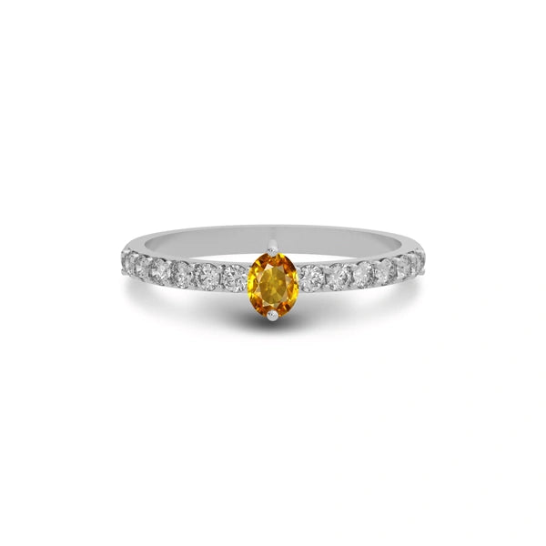 Yellow Sapphire Sterling Silver Ring R20