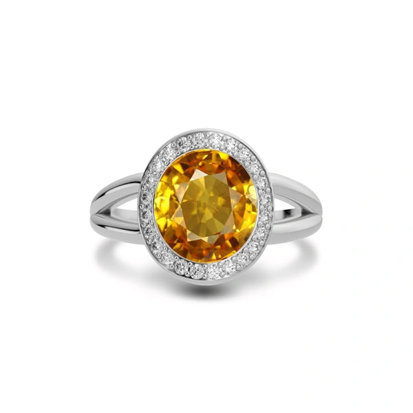 Yellow Sapphire Sterling Silver Ring R21