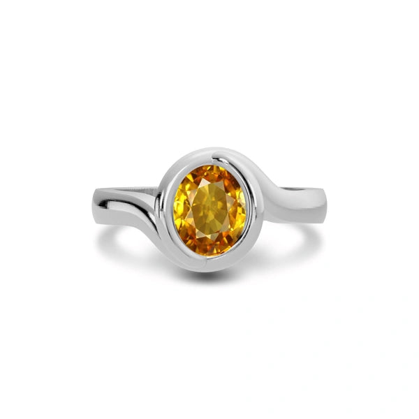 Yellow Sapphire Sterling Silver Ring R22