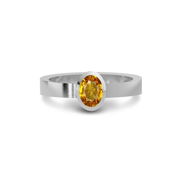 Yellow Sapphire Sterling Silver Ring R23