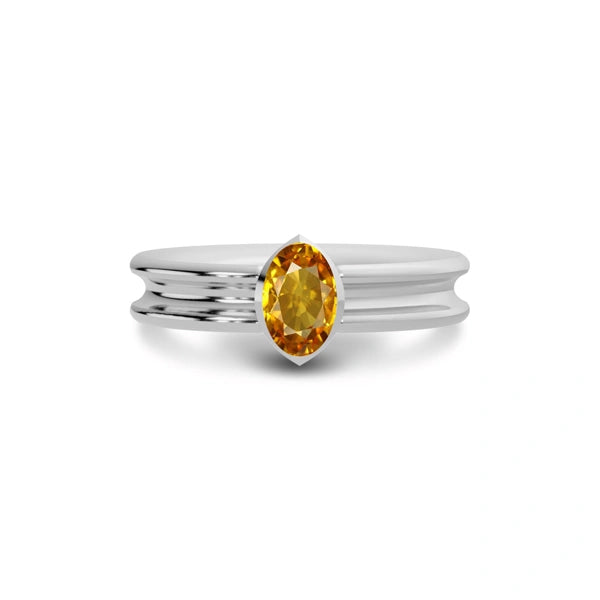 Yellow Sapphire Sterling Silver Ring R24