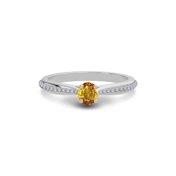 Yellow Sapphire Sterling Silver Ring R25