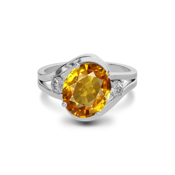 Yellow Sapphire Sterling Silver Ring R26