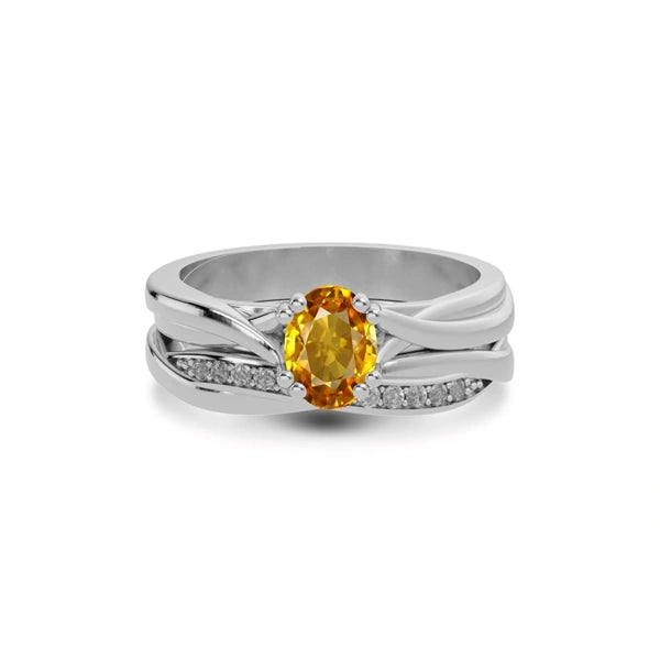 Yellow Sapphire Sterling Silver Ring R27