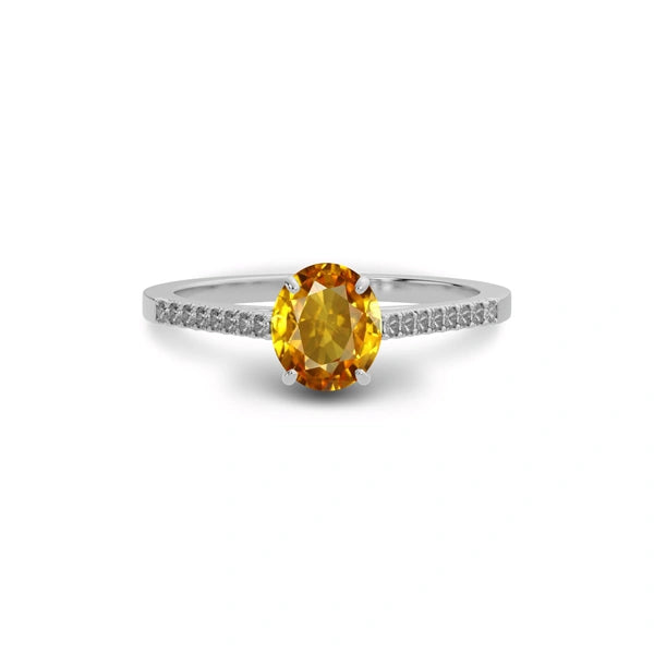 Yellow Sapphire Sterling Silver Ring R28