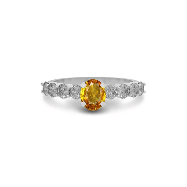 Yellow Sapphire Sterling Silver Ring R29