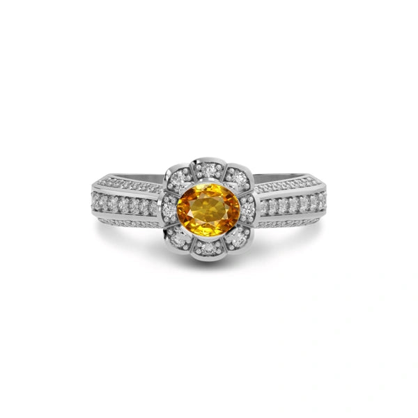 Yellow Sapphire Sterling Silver Ring R30