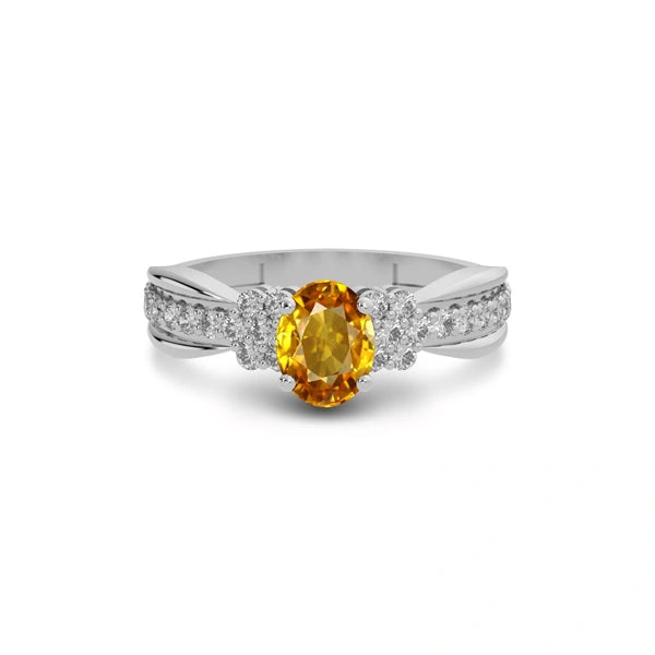 Yellow Sapphire Sterling Silver Ring R31