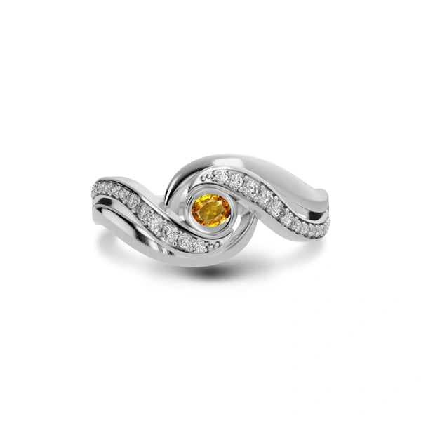 Yellow Sapphire Sterling Silver Ring R32