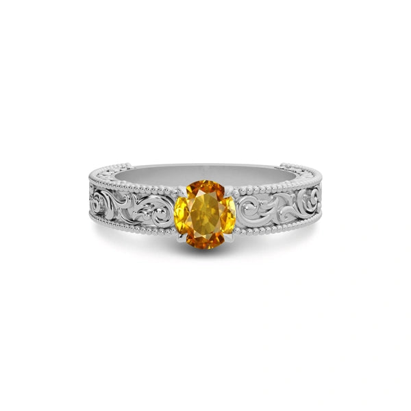 Yellow Sapphire Sterling Silver Ring R33