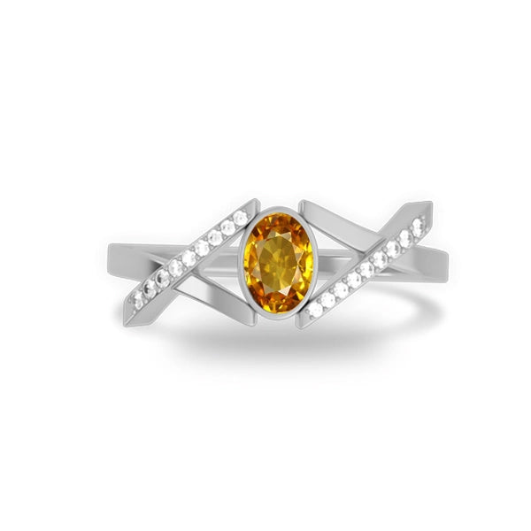 Yellow Sapphire Sterling Silver Ring R36