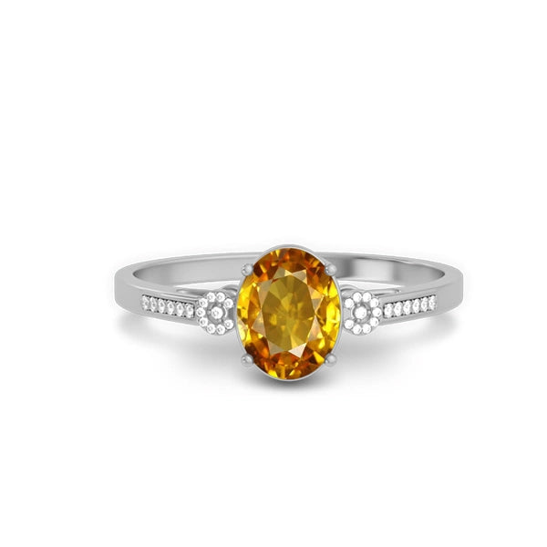 Yellow Sapphire Sterling Silver Ring R37