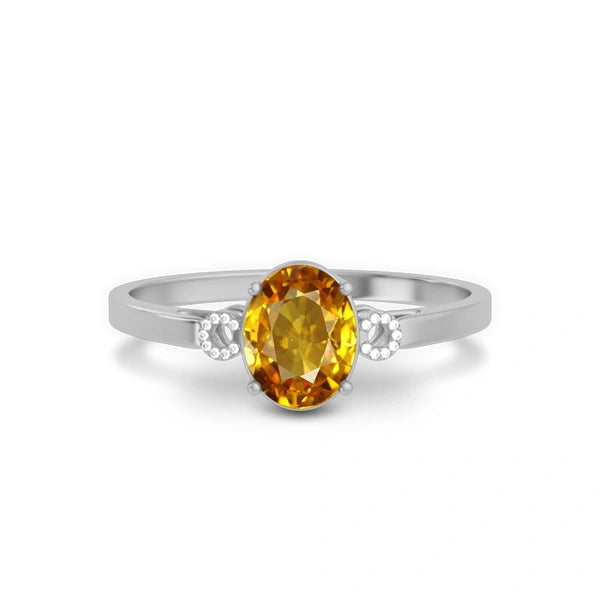 Yellow Sapphire Sterling Silver Ring R38