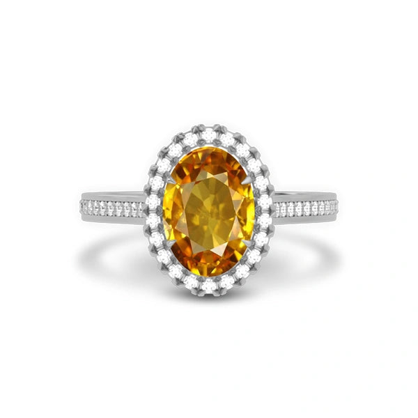 Yellow Sapphire Sterling Silver Ring R40