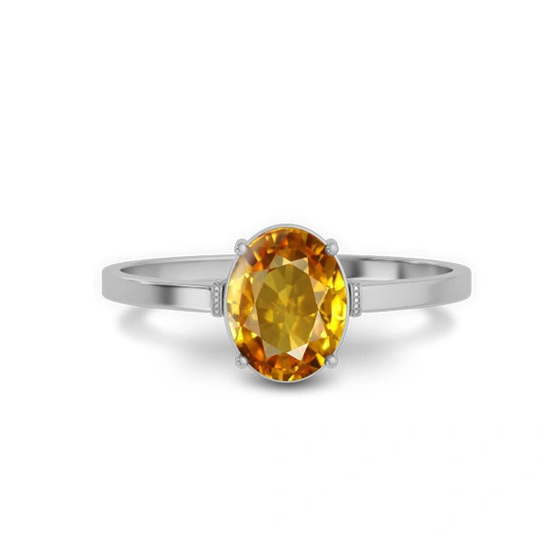 Yellow Sapphire Sterling Silver Ring R41