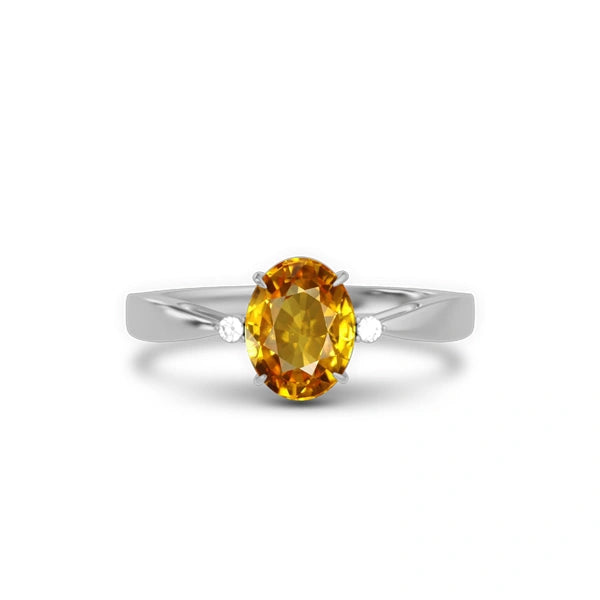 Yellow Sapphire Sterling Silver Ring R42