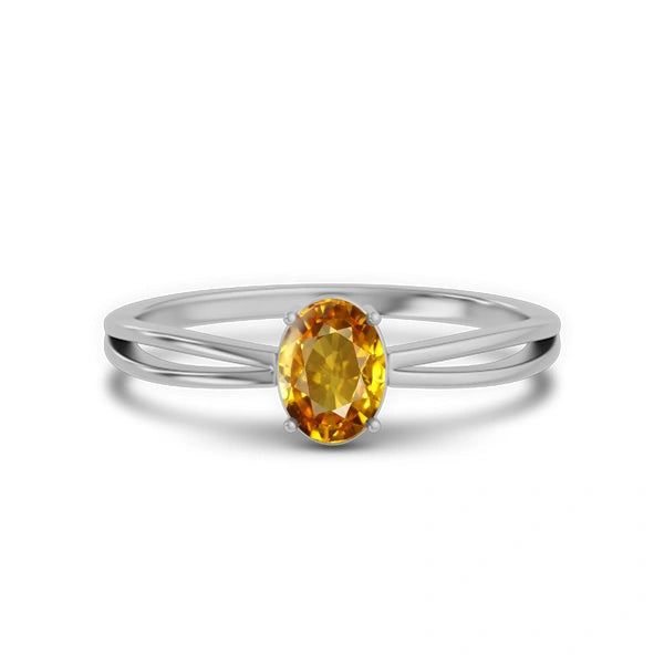 Yellow Sapphire Sterling Silver Ring R43