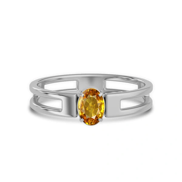 Yellow Sapphire Sterling Silver Ring R45