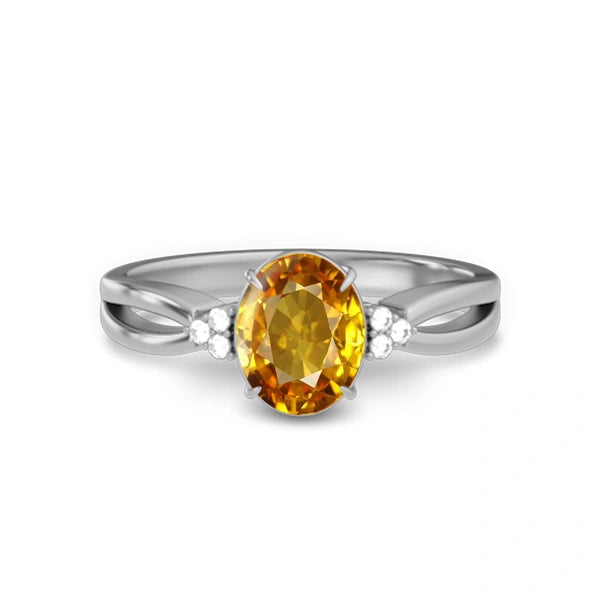 Yellow Sapphire Sterling Silver Ring R46