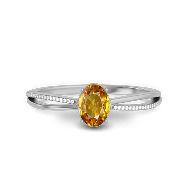 Yellow Sapphire Sterling Silver Ring R47