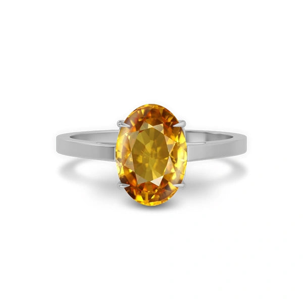 Yellow Sapphire Sterling Silver Ring R49