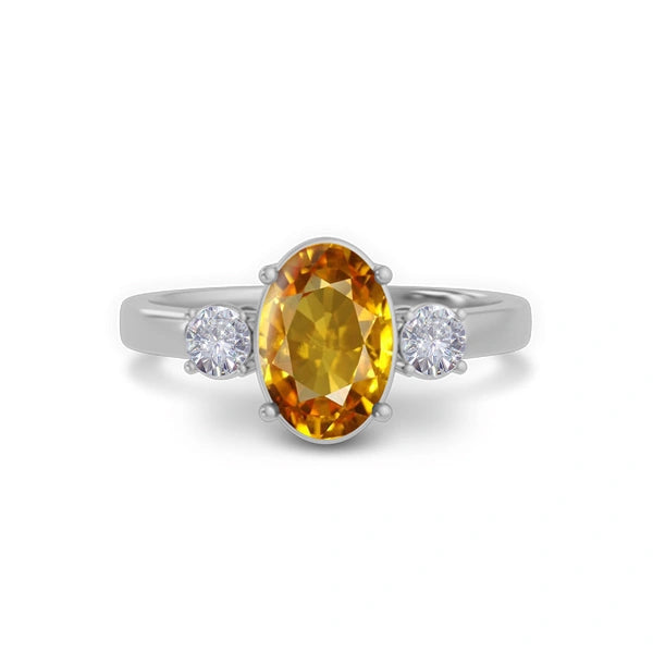 Yellow Sapphire Sterling Silver Ring R51