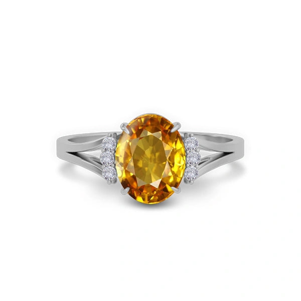 Yellow Sapphire Sterling Silver Ring R52