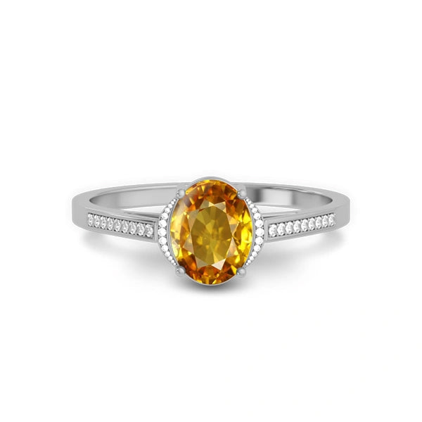 Yellow Sapphire Sterling Silver Ring R53