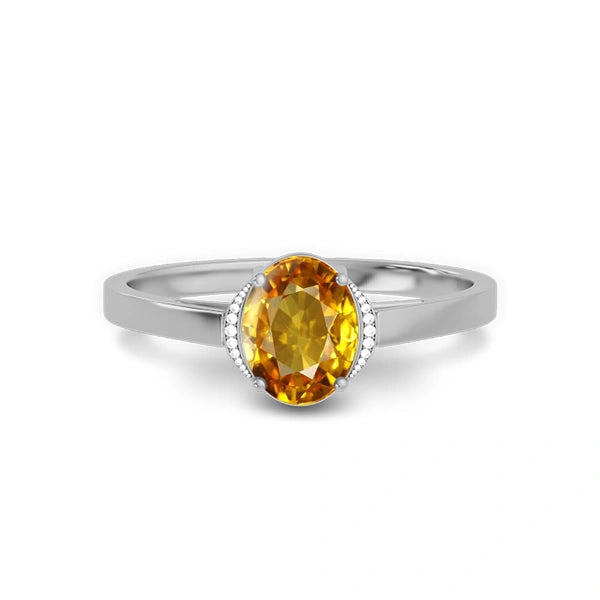 Yellow Sapphire Sterling Silver Ring R54