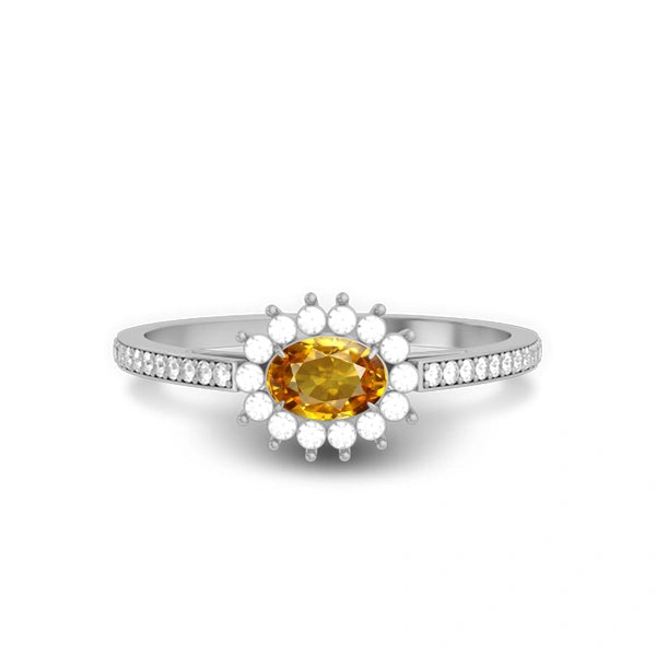 Yellow Sapphire Sterling Silver Ring R55