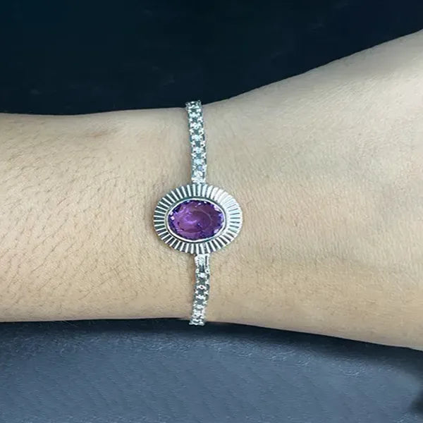 Amethyst Silver Rakhi - RK-3AM
