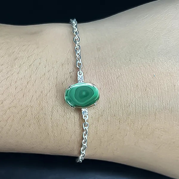 Malachite Silver Rakhi - RK-1MT
