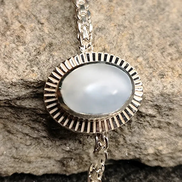 Moonstone Silver Rakhi - RK-3MS