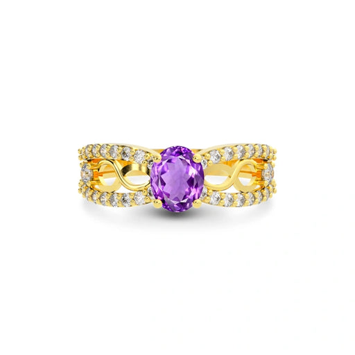 Amethyst Gold Ring R34