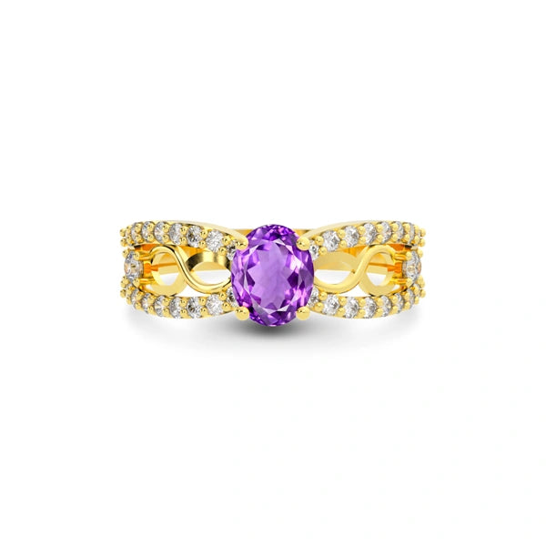 Amethyst Gold Ring R34