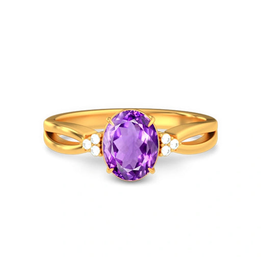 Amethyst Gold Ring R46
