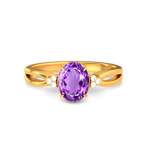 Amethyst Gold Ring R46