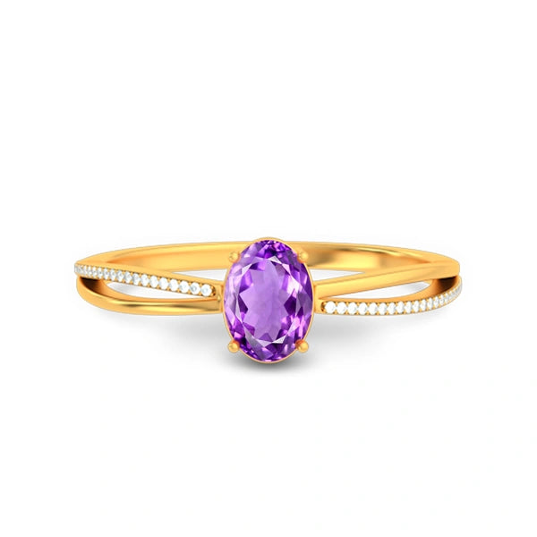Amethyst Gold Ring R47