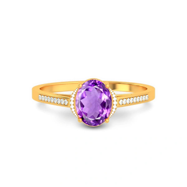 Amethyst Gold Ring R53