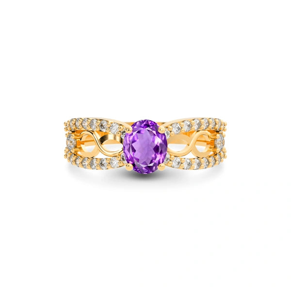 Amethyst Panchdhatu Ring R34