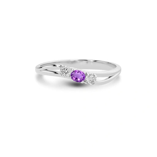 Amethyst Platinum Ring R1