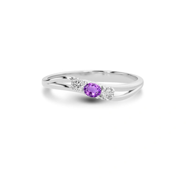 Amethyst Platinum Ring R1