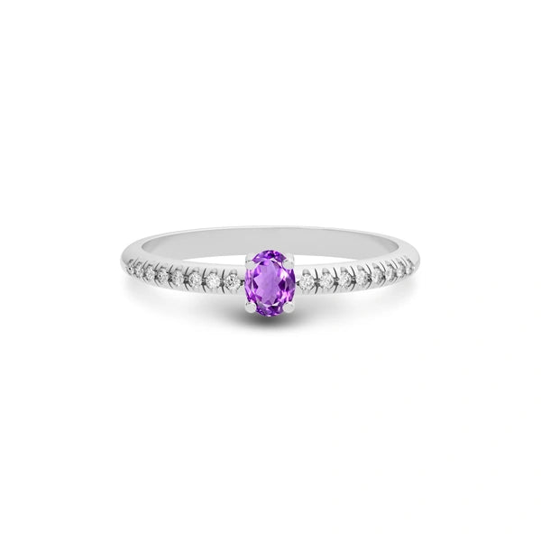 Amethyst Platinum Ring R4
