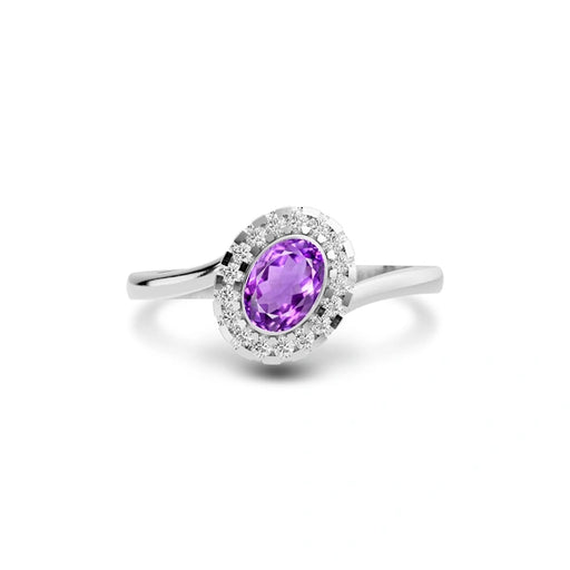 Amethyst Platinum Ring R5